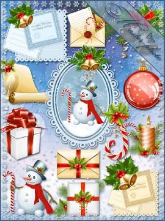 Новогодний Psd исходник для оформления работ в фотошопе