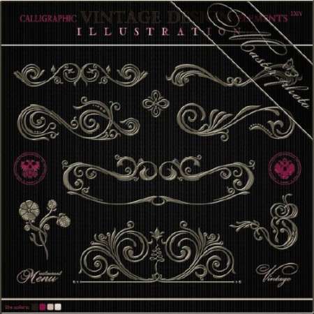 Элементы для творчества в фотошопе в серебряном исполнении