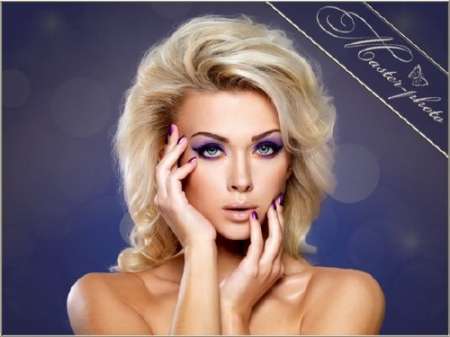 Женский шаблон для фотошопа - Гламурная блондинка