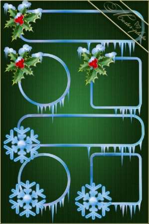 PSD исходник для фотошопа - Зимние рамки вырезы