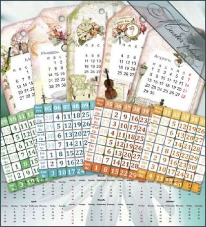 Сборка календарных сеток для фотошопа на 2013 год
