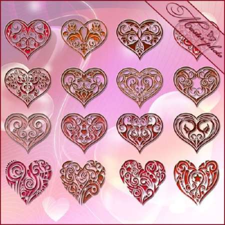 PSD исходник для фотошопа - Сердца