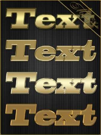 Набор золотых стилей для фотошопа - Mix 18