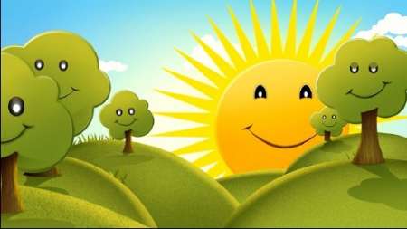 Летний футаж деткам - Улыбается милое яркое солнышко