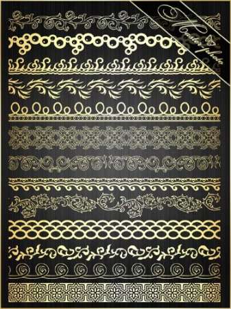 Исходник psd для фотошопа - Золотые оригинальные бордюры